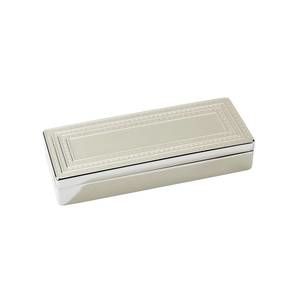 NEW CREATIVE GIFTS INTERNATIONAL rectangular lift-top jewelry box in silver